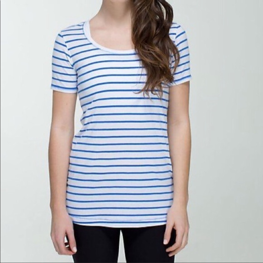 Lululemon Every Yogi Tee Deuville Stripe Scoop Neck S/S